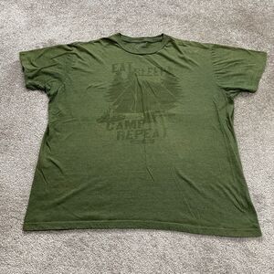 Wrangler Mens Graphic T-Shirt Mens XXL Green Crew Neck Short Sleeve Camping Tee